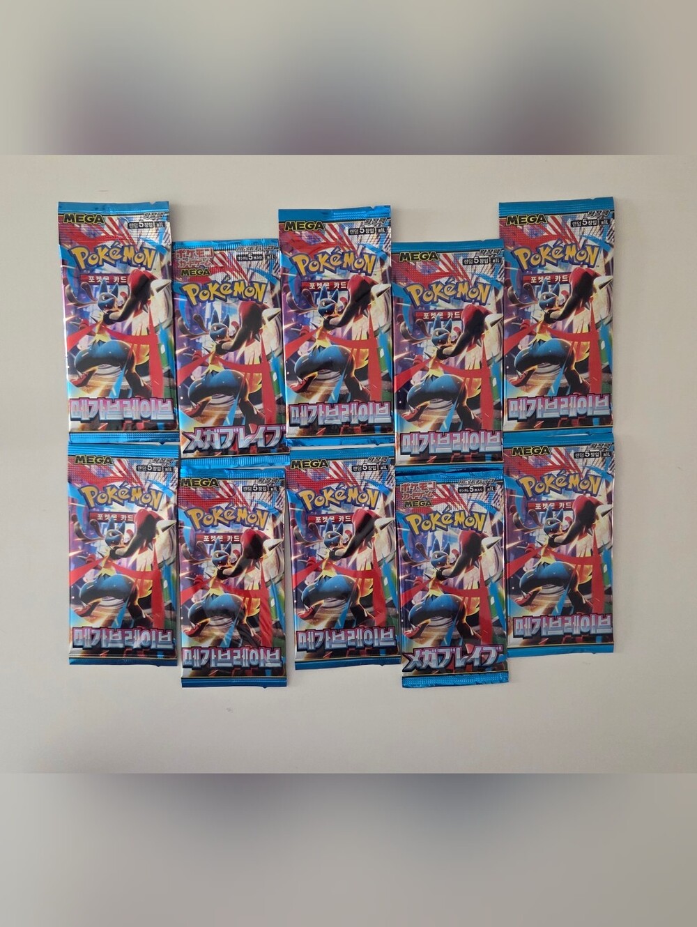 Pokémon Mega Brave Lucario  Booster  10 Packs Total (Korean & Japanese)